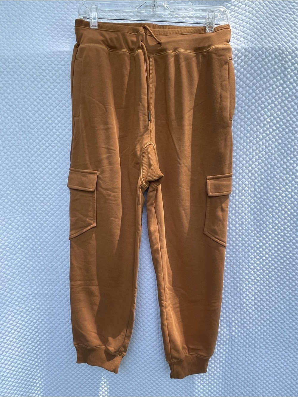 Hem & Thread Women’s Cargo Jogger Sweatpants NWT Size Small Brown Drawstring